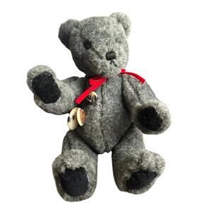 VTg Gund‎ 1994 Grey Plush Teddy Bear Fully Jointed 10 Inch